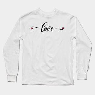 Valentine's Day Gift - Handwritten Love Logo Design Long Sleeve T-Shirt